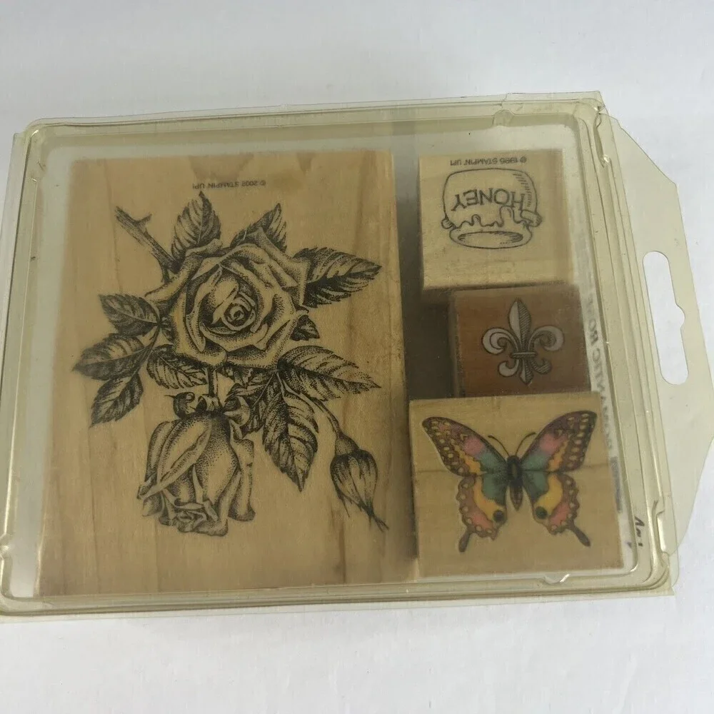 2002 Stampin Up Stipple Rose Set of 1 Stamp Rose Hard to Find
